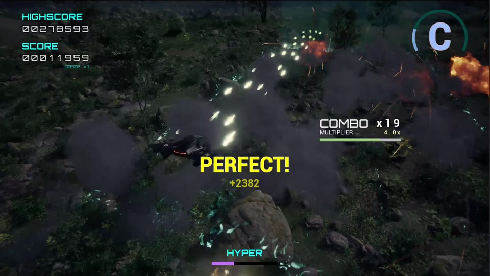 In-engine capture from Bloodline: the luminous dark arena at speed, screenshot 4.
